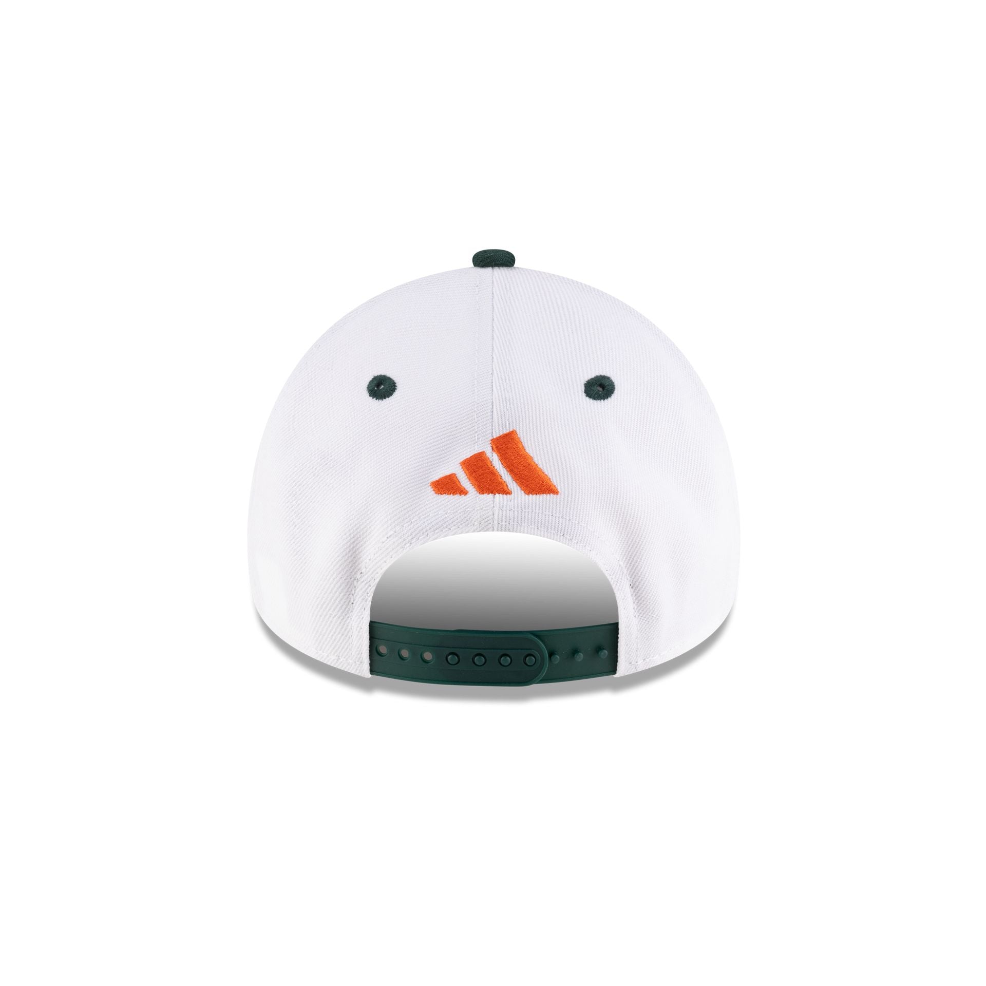 New Era x adidas Miami Hurricanes White 9FORTY A-Frame Snapback Hat
